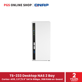 QNAP TS-233 Desktop NAS 2 Bay ARM 4C 2.0GHz, 2.5"/3.5" SATA 6Gbps, 2GB RAM on-board (อุปกรณ์จัดเก็บข้อมูลบนเครือข่าย)