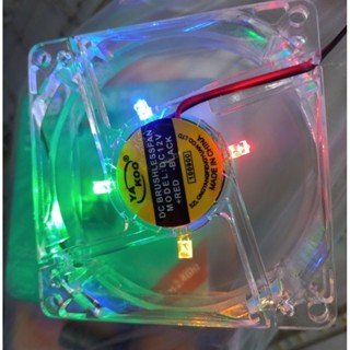 พัดลมคอมพิวเตอร์ พัดลมระบายความร้อน Fan Case พัดลม 8CM/12CM มีไฟRGB 12cmไฟสีฟ้า