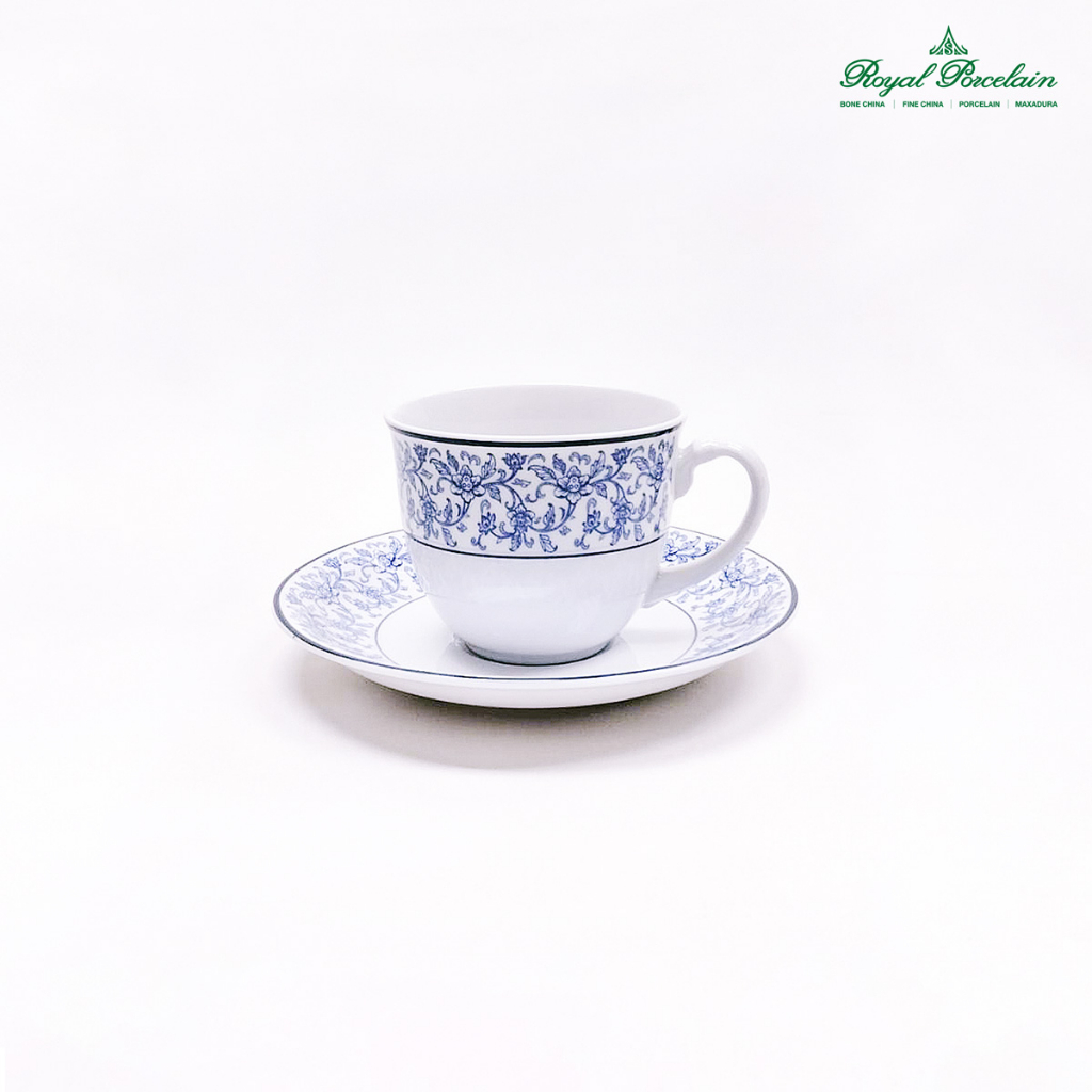 ชุดแก้วกาแฟ 0.20 ลิตร  ลวดลาย ROYAL COTTON ROSE แบรนด์รอยัล ปอร์ซเลน เซรามิค ROYAL PORCELAIN