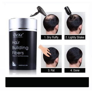 Dexe Hair buiiding fibers ผงไฟเบอร์เพิ่มวอลุ่มของผมโรยบรืเวณที่ผมบาง เพิ่มเส้นผม ปิดผมบางปิดรอยแสกกว้าง เห็นหนังศรีษะ