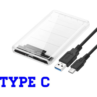 ราคาTransparent 2.5 inch HDD SSD Case Sata to USB 3.1 Type C Adapter Free 5 Gbps Box Hard Drive Enclosure Support 2TB UASP