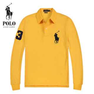 POLO RALPH LAUREN Custom Fit Big Pony Long Sleeve เสื้อโปโลเชิ้ต แขนยาว ผู้ชาย โปโล ราล์ฟ ลอเรน รุ่น คัสต้อม สลิม ฟิต