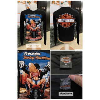 เสื้อแขนยาวฮาเลย์ (harley davidson)  ป้ายฮาเลย์ ผ้าCotton 💯 ( ลายที่ L061 - L072 )