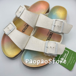 🌈ของแท้พร้อมส่ง🌈 Birkenstock Arizona White/Rainbow/Black/Blue/Dark Brown