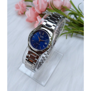 นาฬิกา Casio แท้ 100% รุ่น LTP-1170A-2A นาฬิกาสำหรับผู้หญิง สายแสตนเลส หน้าปัดสีน้ำเงิน - สินค้าของแท้ 100% รับประกันสินค้า1 ปี