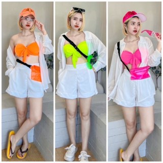 Set2ชิ้นเกาะอก-เสื้อคลุมขาว ชุดนี้สวยมากเลยค้องจัดนะคะ จะใส่…