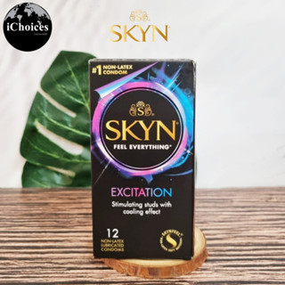 [SKYN] Feel Everything Stimulating Studs with Cooling Effect, Excitation 12 Condoms ถุงยางอนามัย 53 mm