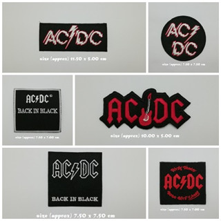 ตัวรีดติดเสื้อ ACDC หมวก กระเป๋า แจ๊คเก็ตยีนส์ Hipster Embroidered Iron on Patch  DIY