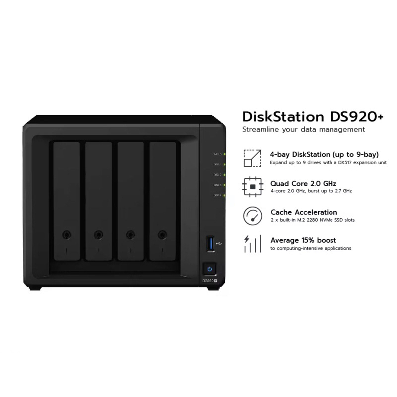 NAS Synology (DS920+, Without HDD.)