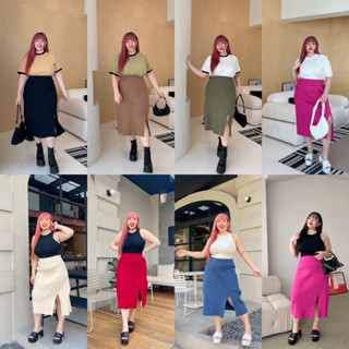 กระโปรงเนื้อผ้าไหมพรม รุ่น Mollyskirt31 : Plussizebymolly