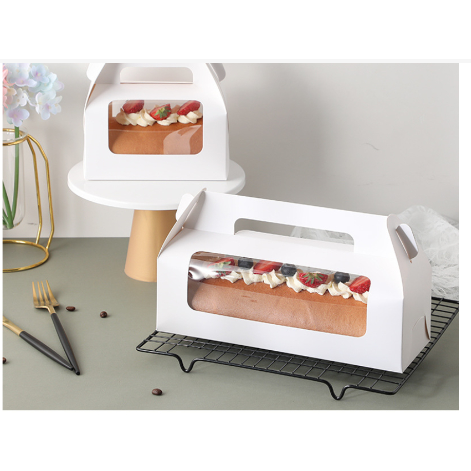 🍰พร้อมส่ง🍰 กล่องเค้ก กล่องใส่เค้กโรล บรรจุภัณฑ์ ใส่ของฝาก/ของขวัญ