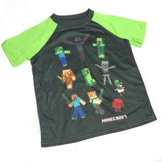 เสื้อยืดเด็กชายผ้า cotton ใส่สบาย ลาย Minecraft/ Gamer/ T-Rex ไซส์ 3 - 12 ขวบ