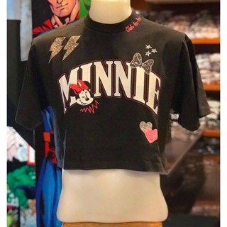 เสื้อ เอวลอย ลาย Minnie mouse สีดำ (MC-001)