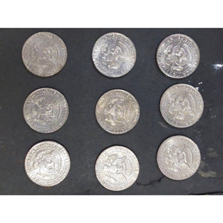 เหรียญกษาปณ์อเมริกาเก่า half dollar รวม 9 เหรียญคละปี ค.ศ
