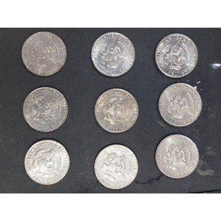 เหรียญกษาปณ์อเมริกาเก่า half dollar รวม 9 เหรียญคละปี ค.ศ