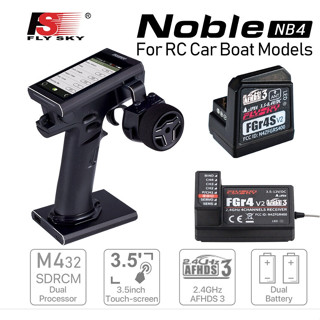 [รีโมท] Flysky FS-NB4+FS-TR4 2.4G 4CH Noble Radio Transmitter w/ HVGA 3.5" TFT Color Screen for Rc Car Boat