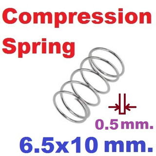 (10ชิ้น)สปริงขดแบบกด ขนาด 6.5x10 mm. Compression Spring Pressure Spring Steel สปริงกด สปริงดัน