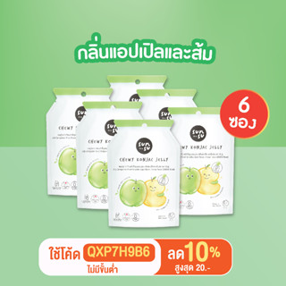 SUNSU ซันซุ ขนมเยลลี่ รสแอปเปิล &amp; ส้ม 6 ซอง (36 ชิ้นเล็ก) หอมอร่อย เจลลี่บุก 0 แคล