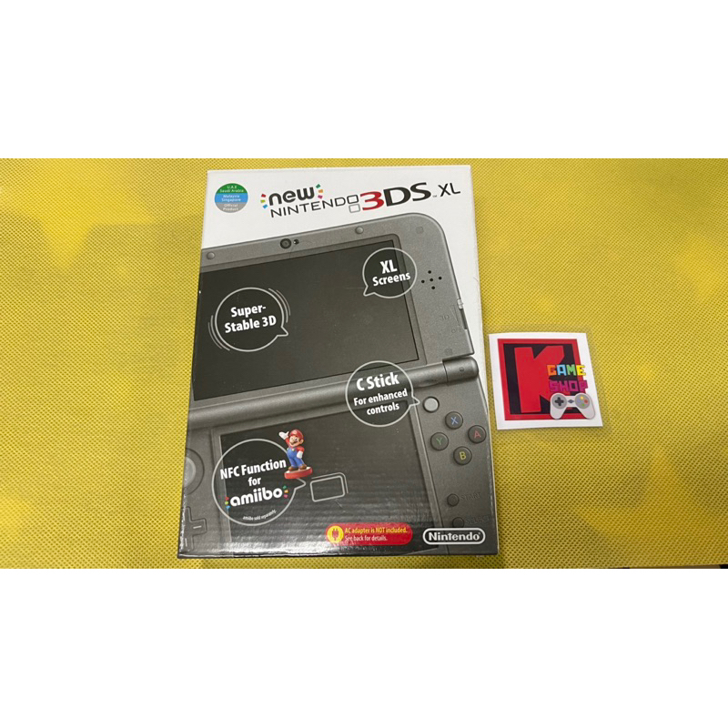 New 3ds XL Console Metallic Black สีดำ Boxset มือสอง(USED) เครื่องเล่นเกมส์พกพา