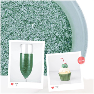 DARK GREEN | Edible Glitter for Drinks | กลิตเตอร์ ชิมเมอร์ สำหรับตกแต่งเครื่องดื่ม (Food Grade)