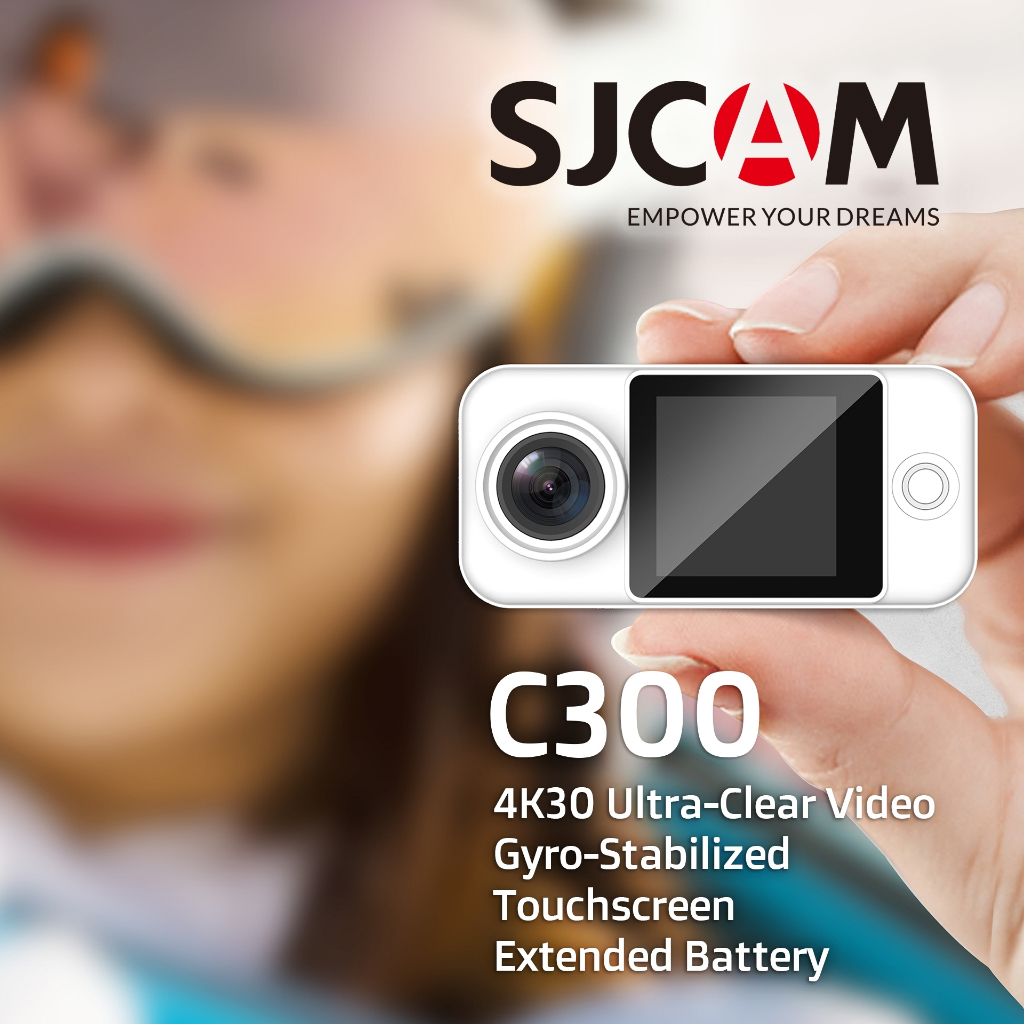 SJCAM C300 4K Dual Touchscreen Action Camera มาพร้อมจอทัชสกรีนที่ด้านหน้า (แถมฟรีแบตเตอรี่ 2 ก้อน + แท่นชาร์จ 1 อัน)