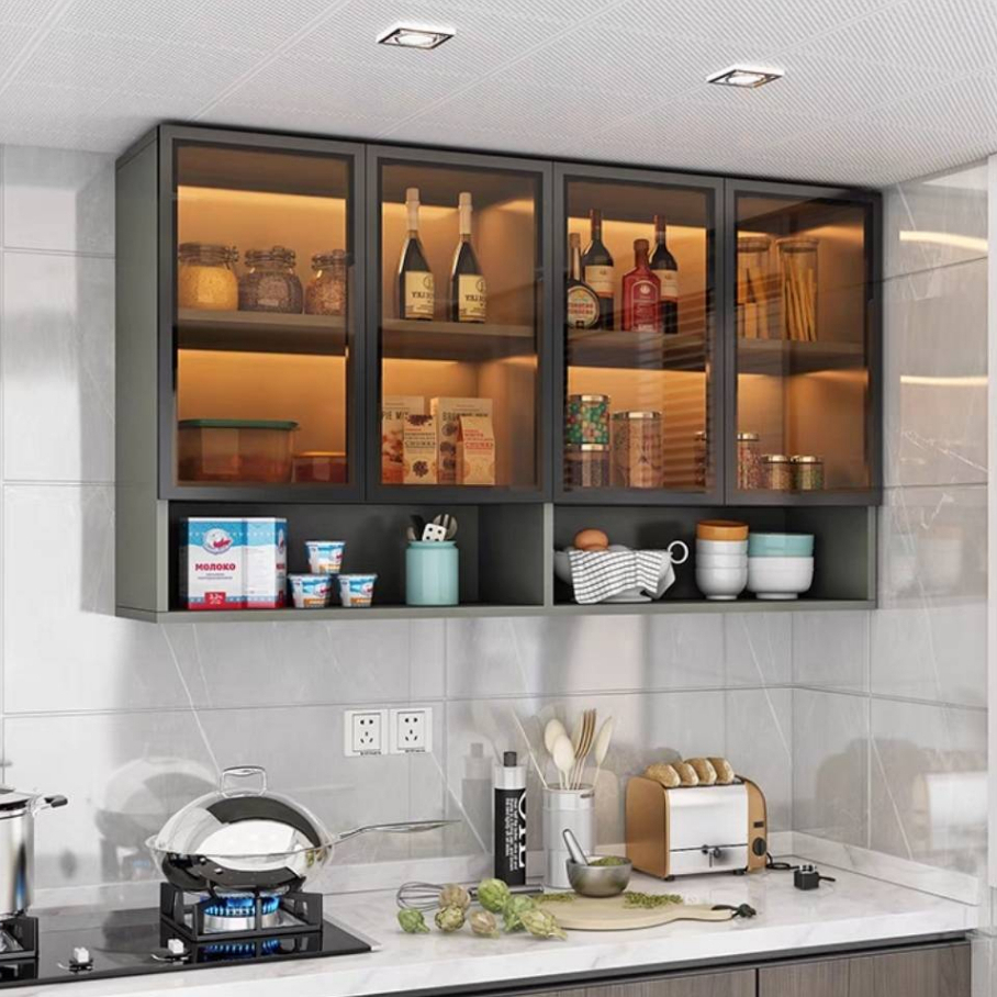 ตู้เก็บของติดผนัง ตู้เก็บของ ตู้แขวนห้องครัว ชั้นเก็บของในครัว ขนาด70/120cm  ตู้แขวนผนังแบบกระจก ตู้เก็บจานชามในครัว