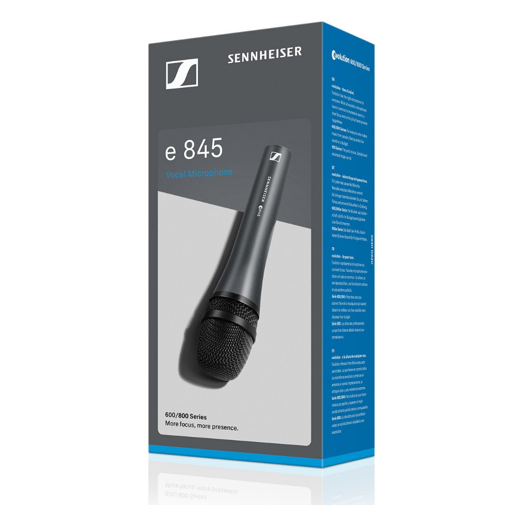 [ใส่โค้ดลด1000บ.] Sennheiser E845 / E845S ไมโครโฟน แถมฟรีหัวจับไมค์ ซองใส่ไมค์ E-845 / E-845S +ประกันศูนย์ไทย