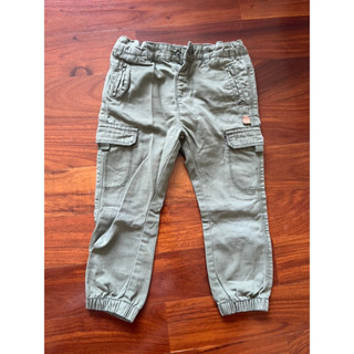 กางเกงขายาวเด็กผู้ชาย สีเขียวทหาร ขาจั้มพ์ แบรนด์OVS size 30-36 เดือน