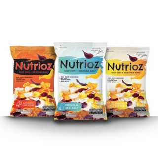 Nutrioz chips 50g.ขนมเพื่อสุขภาพ 3รสชาติ ไม่มีไขมันทรานส์