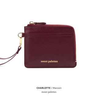 Sweet Palettes กระเป๋าหนังแท้ Charlotte Pouch Maroon