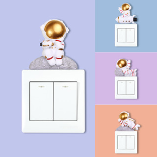 Creative 3D Astronaut Switch สติ๊กเกอร์ติดผนังสวิตช์ตกแต่ง Switch Wall Sticker