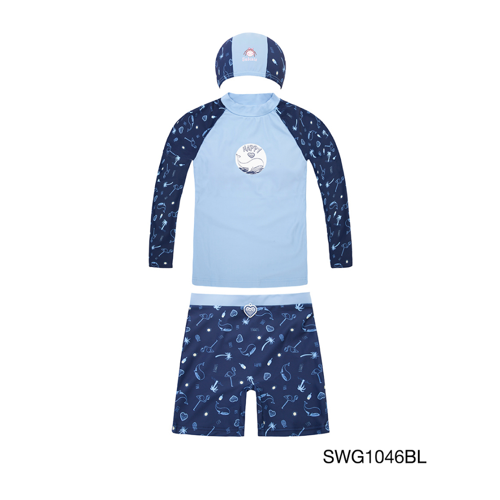 Sabina ชุดว่ายน้ำเด็ก SWG1046 สีฟ้าน้ำเงิน  รุ่น Sabinie Swim เนื้อผ้ากันแสง UV