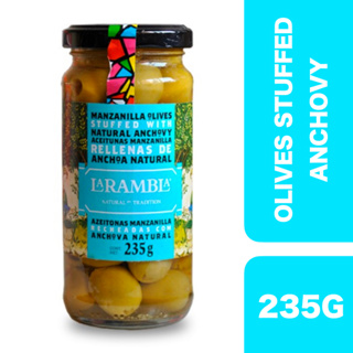 La Rambla Green Manzanilla Olives Stuffed Anchovy 235g ++ ลารัมบลา มะกอกมันซานิลลายัดไส้แอนโชวี่ 235กรัม