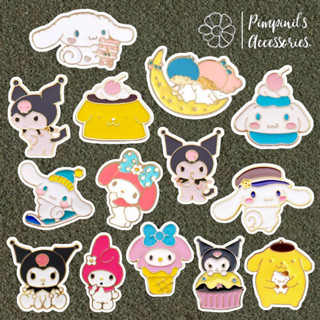 ʕ •ᴥ•ʔ ✿ พร้อมส่ง : เข็มกลัดเซ็ทตัวละครจากซานริโอ้ | Sanrio Characteristic Enamel Brooch Pin Set.