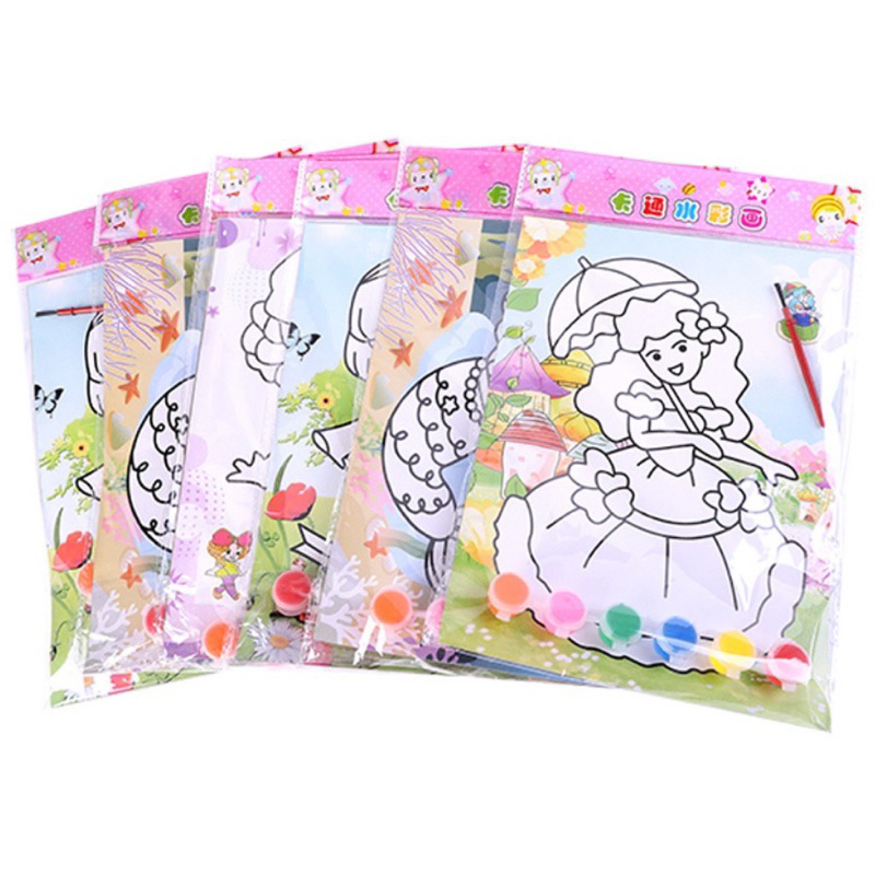 ส่งจากไทย DIY ชุดระบายสีน้ำ พร้อมสีและพู่กัน ระบายสี งานศิลปะ ของเล่นงานประดิษฐ์