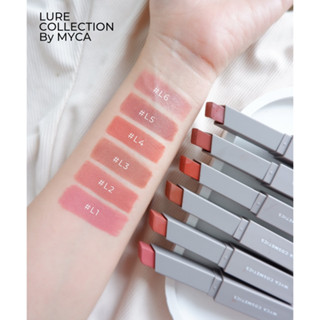 MYCA THE LURE LIPSTICK ไมก้า ลิปสติก เป็นลิปเนื้อกึ่งแมท มี 6 สี