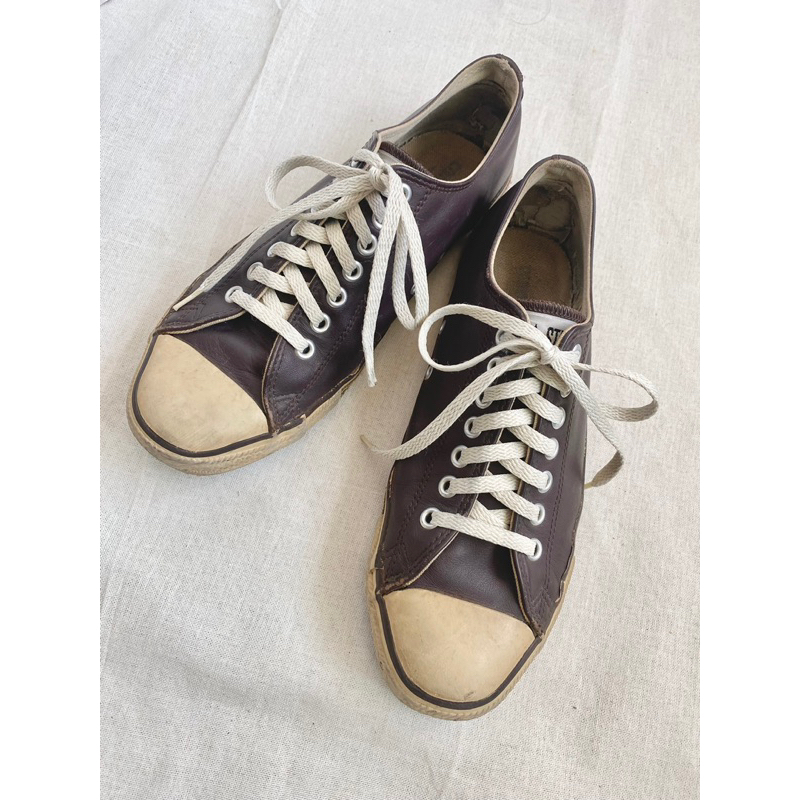 รองเท้าวินเทจ Converse 90’S Made in USA 🇺🇸ไซส์ 9.5US มือสอง สีนำ้ตาลเข้ม-ช็อกโกแลต(leather)ของแท้ จากยุคปี 90’s