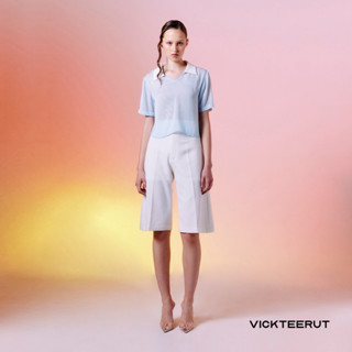 VICKTEERUT Re-Edition Flat Collar Short Sleeve Blouse เสื้อแขนสั้น คอปก