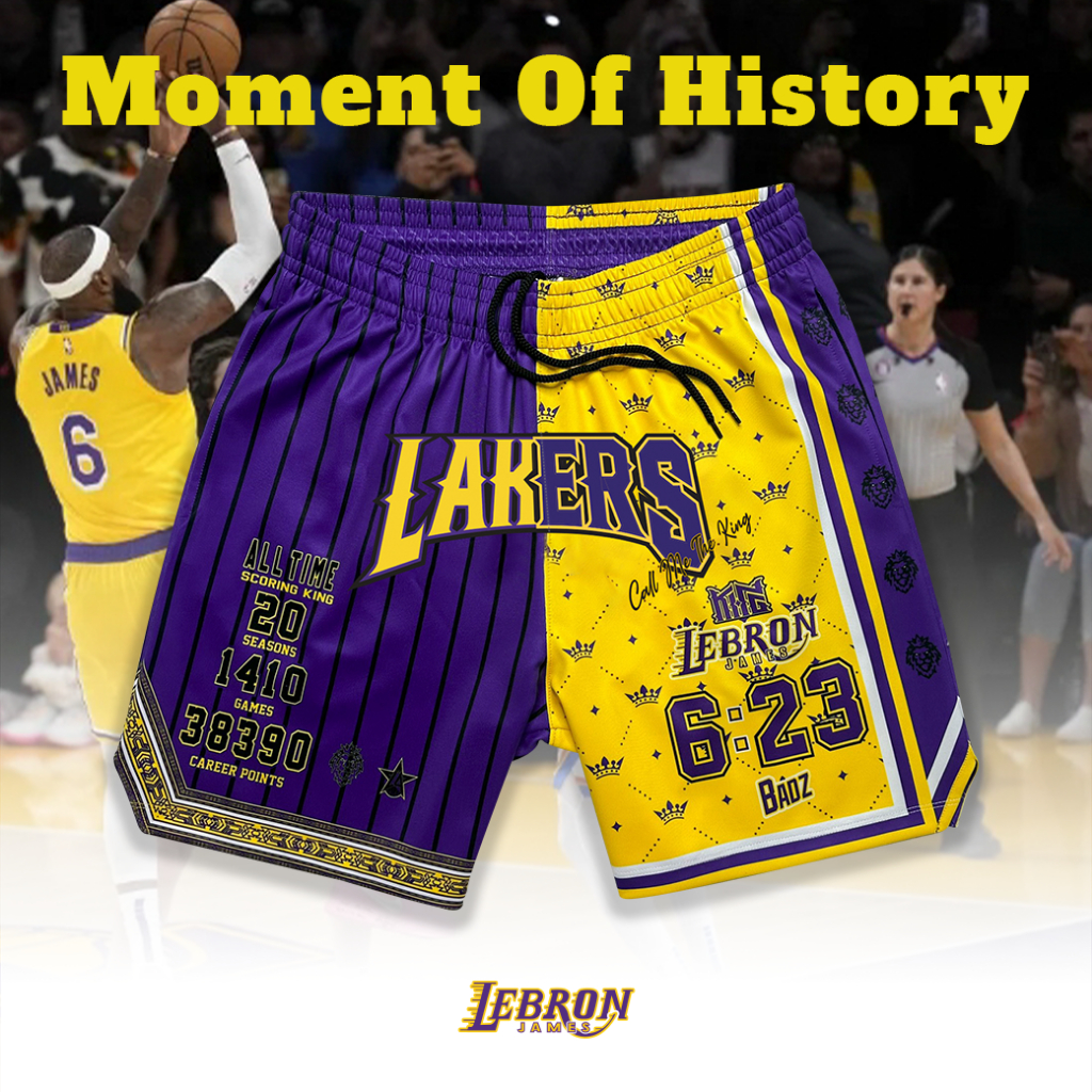 กางเกงบาสขาสั้น Badz Xero LeBron 6:23 มีไซส์ใหญ่