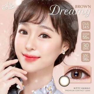 💖 Kitty kawaii ๑ Dreamy big ( 14.5 ) สายตา -00 ถึง -1000 brown gray Contactlens บิ๊กอาย คอนแทคเลนส์ ราคาถูก ฟรีตลับ.