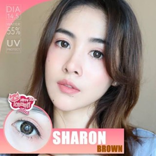 💖 Kitty Kawaii ๑ Sharon สายตา -00 ถึง -1000  brown gray Contactlens  บิ๊กอาย คอนแทคเลนส์ ราคาถูก แถมตลับฟรี