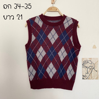 เสื้อกั๊กไหมพรมมือสอง อก34-35 125฿