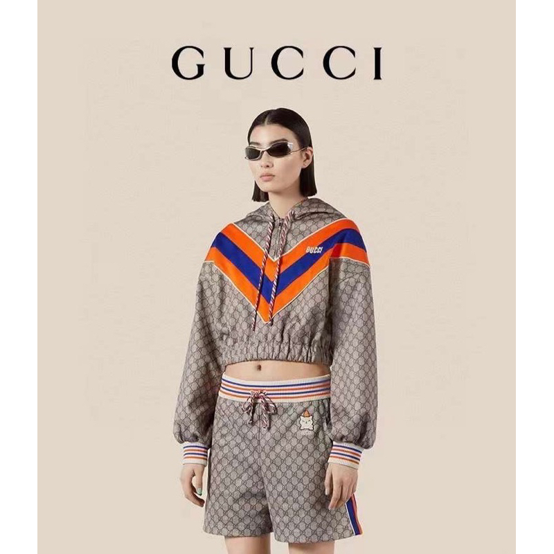 GU CU PRINT JERSEY CROPPED JACKET WITH SHORT PANT