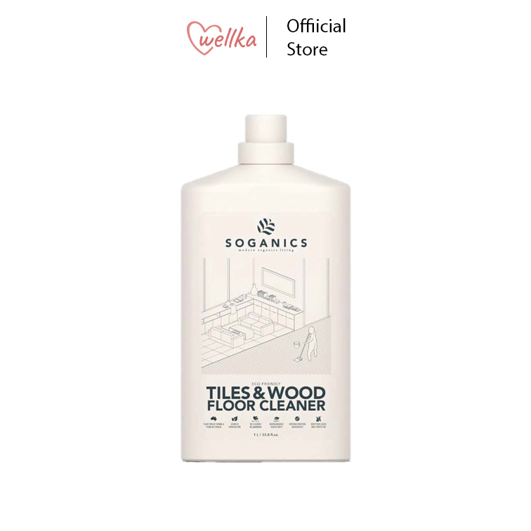 Soganics โซแกนิคส์ น้ำยาถูพื้น โซแกนิคส์ 1,000 มล Tiles & Wood Floor Cleaner