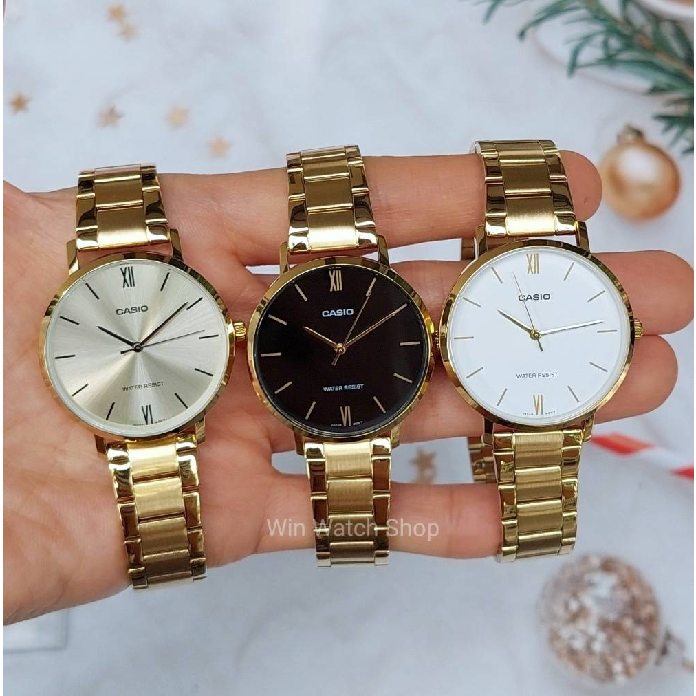 นาฬิกาCasioแท้ รุ่น LTP-VT01G นาฬิกาข้อมือผู้หญิงสายแสตนเลสสีทอง -ของแท้ 100% รับประกันสินค้า 1 ปีเต็ม