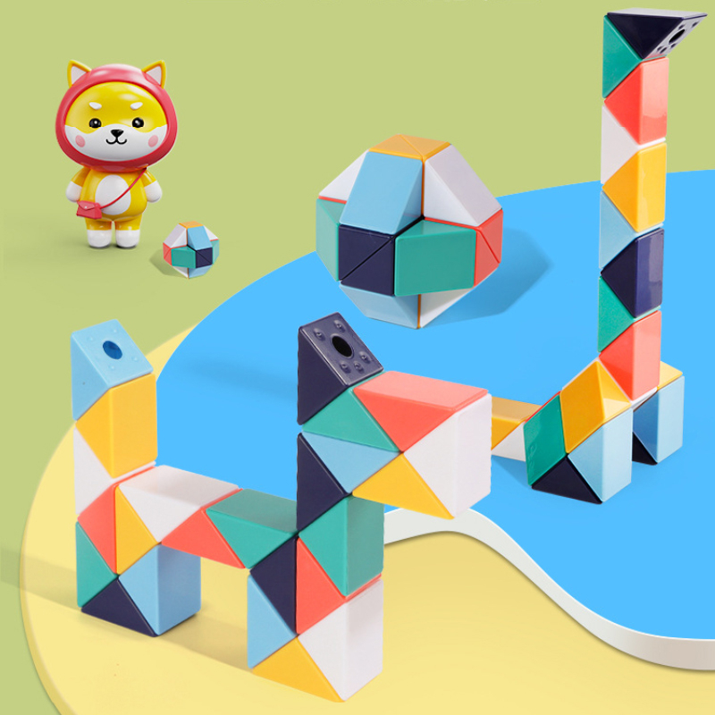 รูบิคงู Rubik's Magic Snake 24 6 48 60 72 Blocks ไม้บรรทัดวิเศษวาไรตี้ รูบิคงูหรรษา พับของเล่นเพื่อการศึ ของเล่นเ