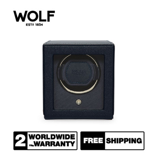 กล่องหมุน กล่องนาฬิกา WOLF1834 รุ่น CUB SINGLE WATCH WINDER WITH COVER (Navy)