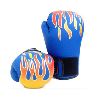 นวมชกมวย นวมชกมวยเด็ก Kids Boxing Glove  นวมต่อยมวย ถุงมือชกมวย - ลายไฟ