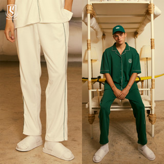 Highschool - PTB0032 กางเกงวอร์มขายาว กุ๊นขอบ ปักโลโก้ High school