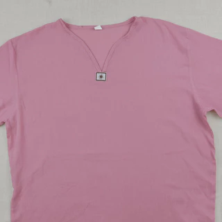 T&P เสื้อพื้นเมืองผ้าสาลู Size 2XL-5XL เสื้อคอวีพระอาทิตย์ [แขนสั้น] เนื้อผ้าบางมากสวมใส่สบาย UNISEX